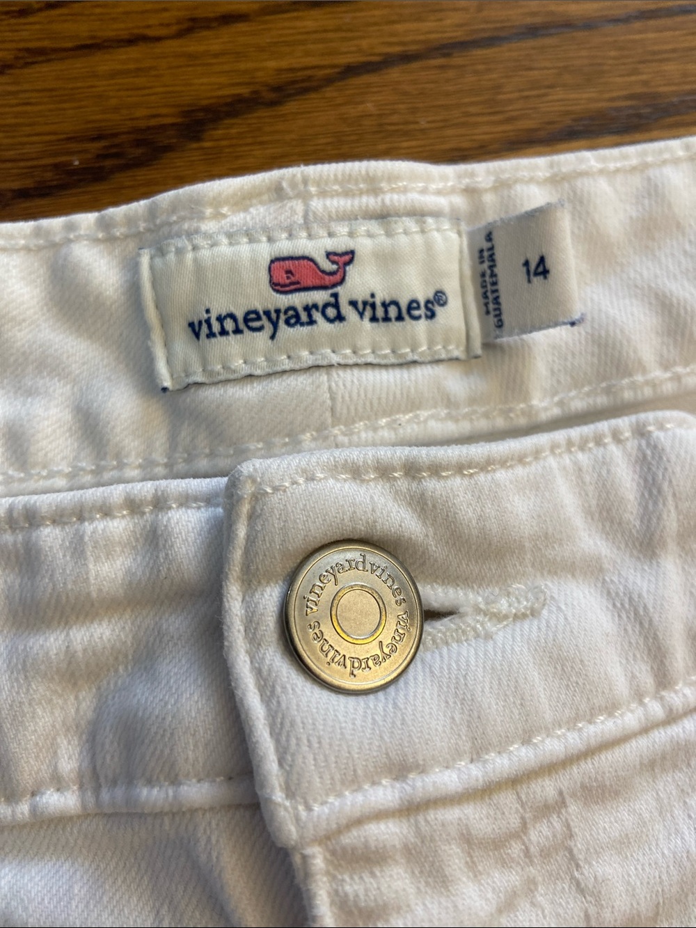Vineyard Vines Women's White Frayed Hem Capri Jeans Size 14 Summer, Beach